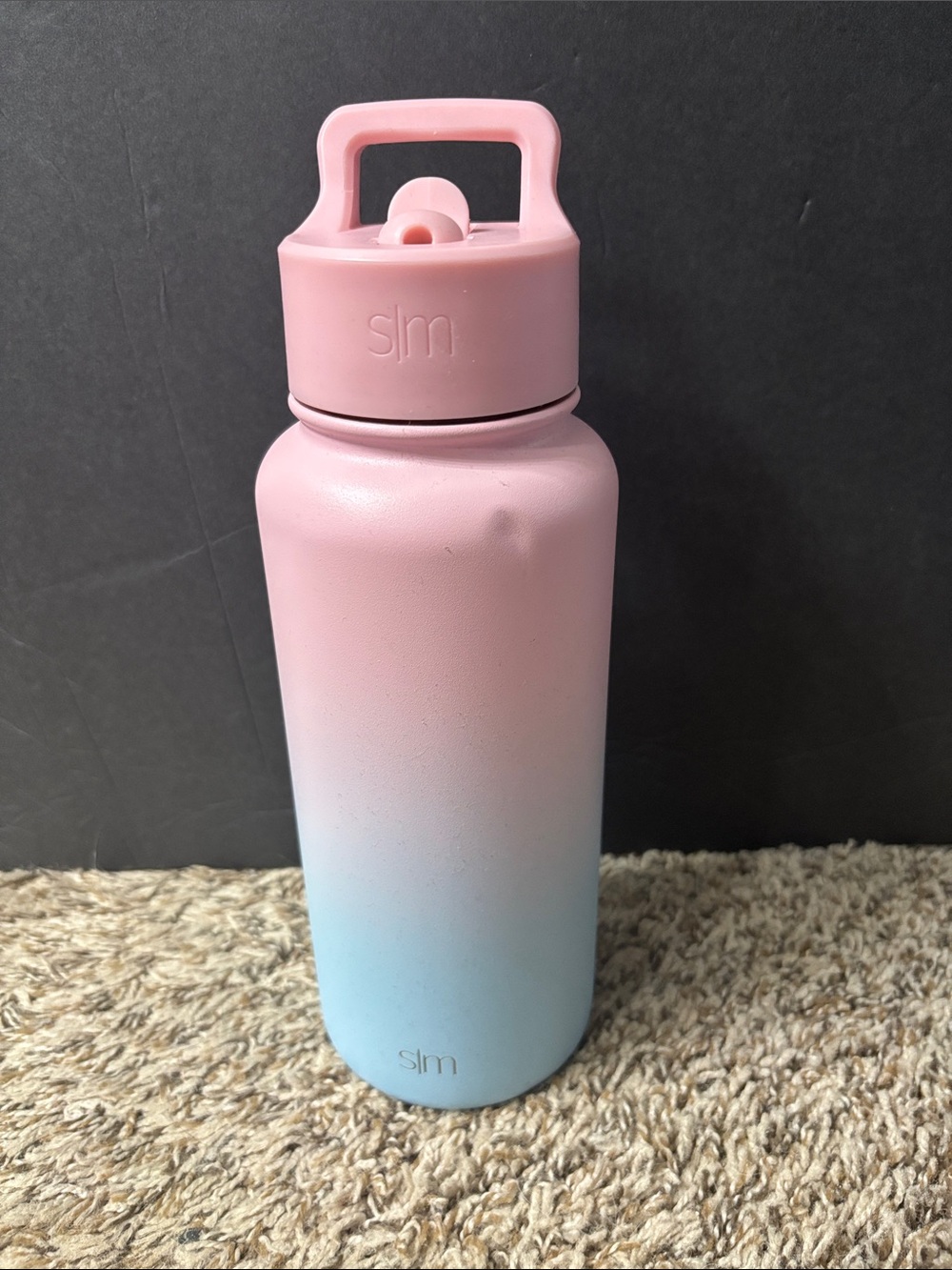 Ombre Pink to Light Blue Insulated Water Bottle